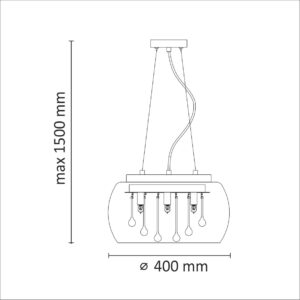 Sanico Goldlux Polux lampa wisząca loft chrom ROMEO 6xG9 310613