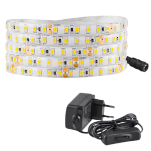 Sanico Goldlux Zestaw taśma LED 24V 35W 600 LED 5m NEUTRALNA 4000K + zasilacz + włącznik IP20 - zasilacz / IP65 - taśma - 324191