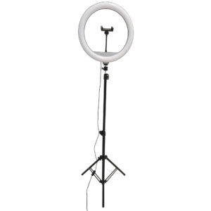 Sanico Goldlux lampa podłogowa SELFIE LED pierścieniowa wysoka czarna IP20 - 327598