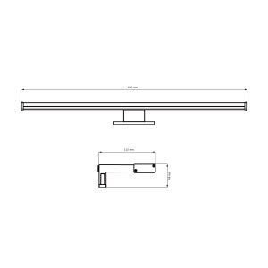 Sanico Goldlux kinkiet nad lustro LED ELBA 60 czarny 4000K IP44 - 328533