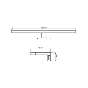 Sanico Goldlux kinkiet nad lustro LED MILOS 30 chrom 4000K IP44 - 328557