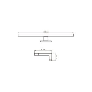 Sanico Goldlux kinkiet nad lustro LED MILOS 30 czarny 4000K IP44 - 328564