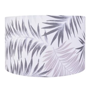 Abażur do lampy podłogowej SCARLET walec 40cm grey leaves 330802 Sanico Goldlux