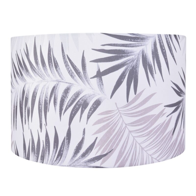 Abażur do lampy podłogowej SCARLET walec 40cm grey leaves 330802 Sanico Goldlux