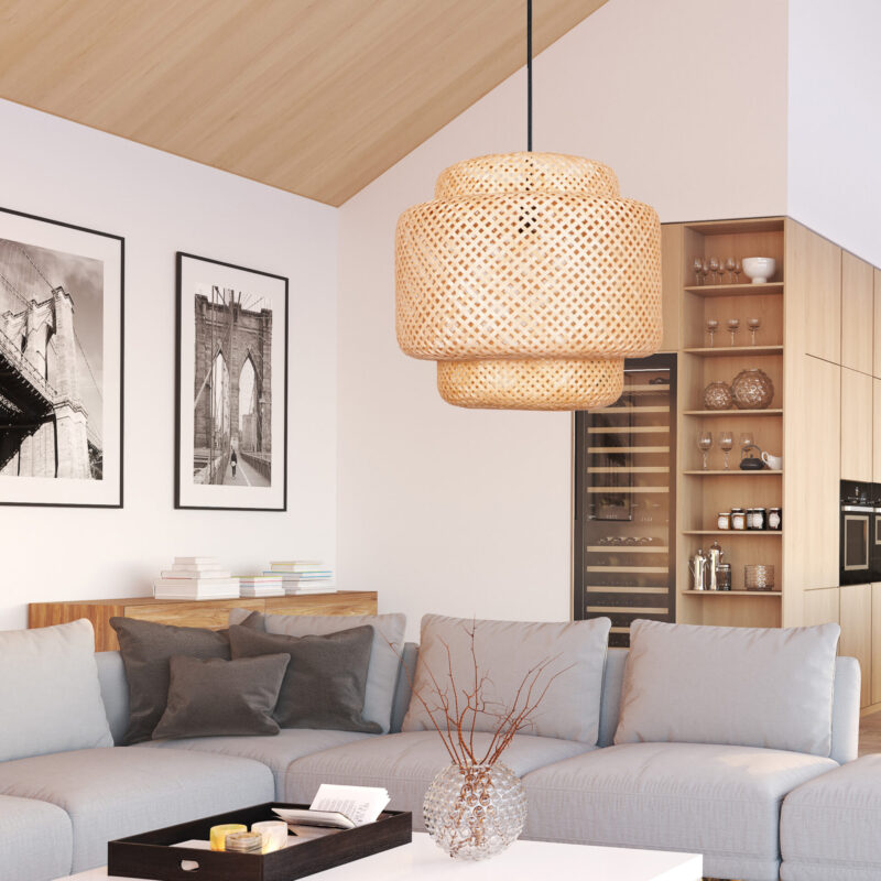 Sanico Goldlux lampa wisząca BERTA XL 1xE27 beżowa IP20 - 330635