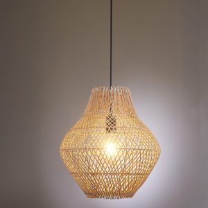 Sanico Goldlux lampa wisząca ONTAKE 1xE27 naturalna beżowa w stylu boho IP20 - 330420