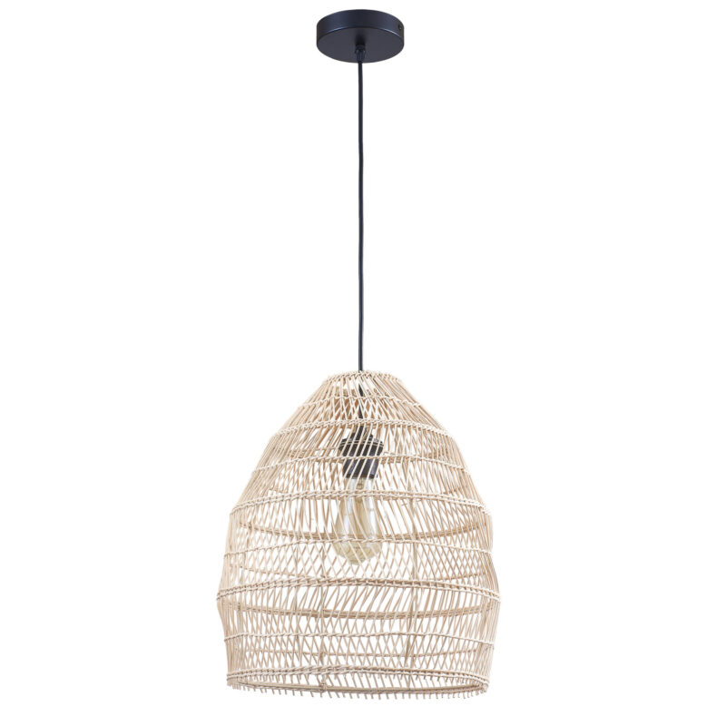 Lampa wisząca SAKURA 1xE27 naturalna beżowa w stylu boho 330451 Sanico Goldlux