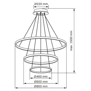 Lampa wisząca Sanico Goldlux LED LEA 3 nikiel 60W 4000K IP20 - 330048
