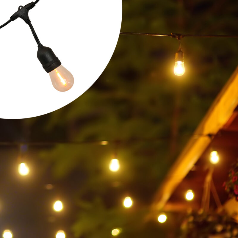 Girlanda solarna LED PARTY 10szt. 10m 2700K z pilotem 328656 Sanico-Goldlux