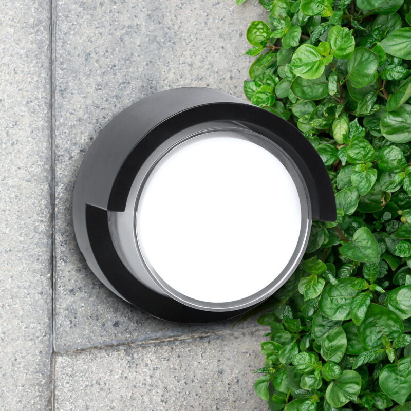 Sanico Goldlux kinkiet ogrodowy oprawa elewacyjna ESSEN ROUND LED 12W IP44 czarna 328786