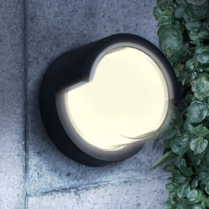 Sanico Goldlux kinkiet ogrodowy oprawa elewacyjna ESSEN ROUND LED 12W IP44 czarna 328786