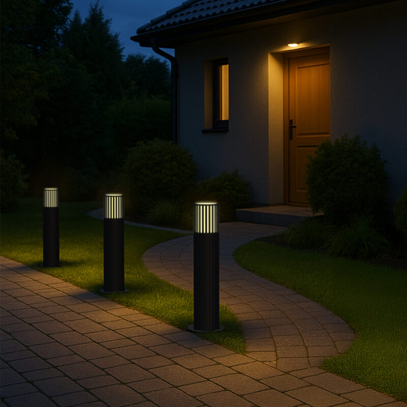 Sanico Goldlux lampa ogrodowa stojąca słupek KUUSAMO 44 E27 IP54 grafitowa 329356