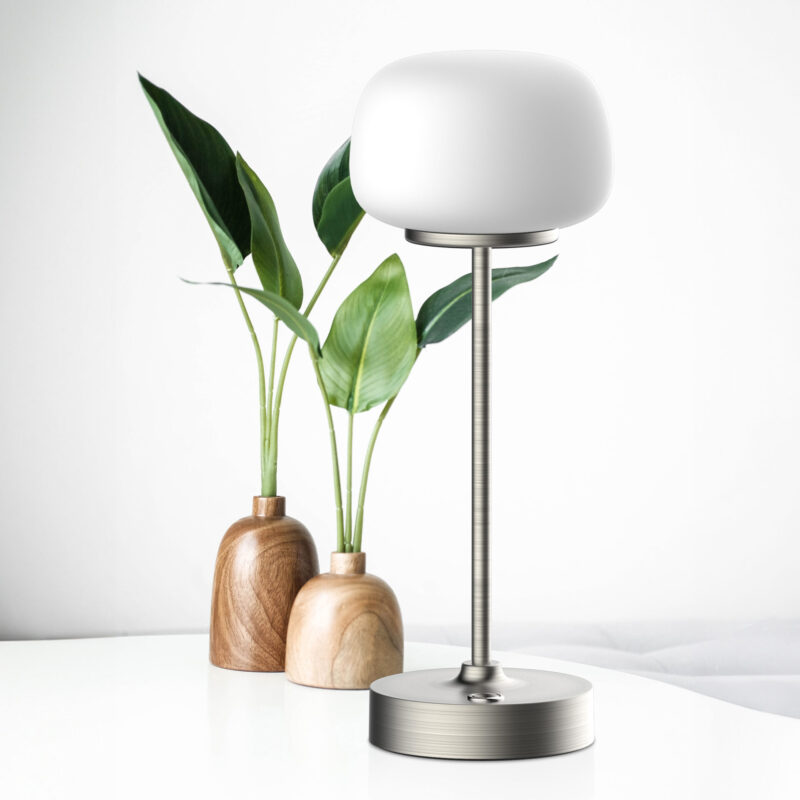 Sanico Goldlux lampka dekoracyjna RIMINI LED akumulator + przewód USB-C 2700K srebrna IP20 329868
