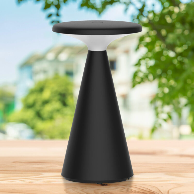Lampka dekoracyjna LED PAROS z akumulatorem USB-C IP44 2700K 329981 czarna Sanico Goldlux
