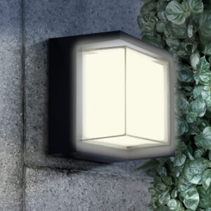 Sanico Goldlux kinkiet ogrodowy oprawa elewacyjna ESSEN SQUARE LED 12W IP44 czarna 330963