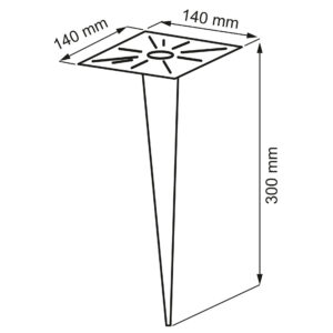 Sanico Goldlux kotwa do słupków ogrodowych 30cm czarna 331007