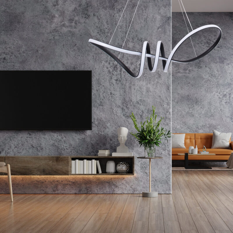 Sanico Goldlux Lampa wisząca FLAVIA XL LED 44W 4000K czarna IP20 - 331847