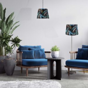 Sanico Goldlux lampa podłogowa SCARLET nikiel 140cm abażur stożek 35cm wild nature E27 IP20 - 336491