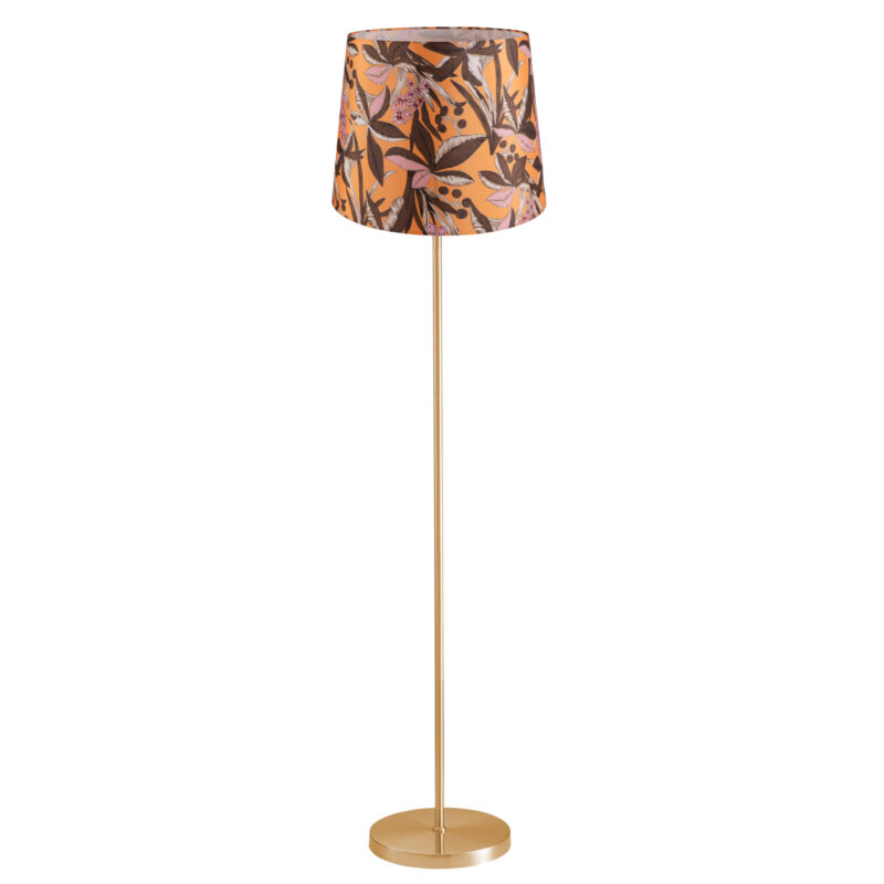 Sanico Goldlux lampa podłogowa SCARLET złota 140cm abażur stożek 35cm yellow nature E27 - 336545