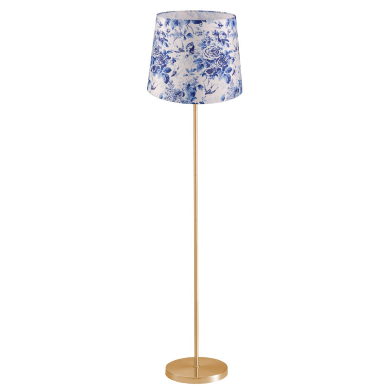 Sanico Goldlux lampa podłogowa SCARLET złota 140cm abażur stożek 35cm porcelain E27 IP20 - 336569