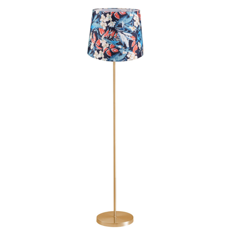 Sanico Goldlux lampa podłogowa SCARLET złota 140cm abażur stożek 35cm wild flowers E27 IP20 - 336583