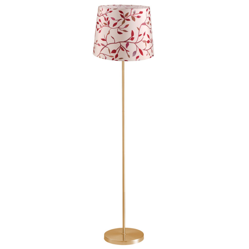 Sanico Goldlux lampa podłogowa SCARLET złota 140cm abażur stożek 35cm autumn leaves E27 - 336590