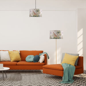 Sanico Goldlux lampa podłogowa SCARLET złota 140cm abażur walec 40cm safari E27 - 336613