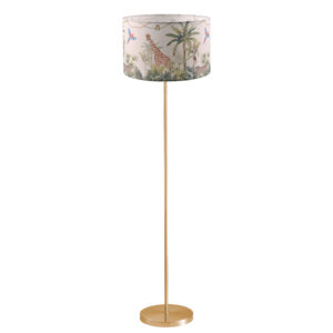 Sanico Goldlux lampa podłogowa SCARLET złota 140cm abażur walec 40cm safari E27 - 336613