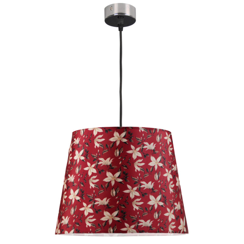 Sanico Goldlux lampa wisząca NOLA chrom abażur stożek 35cm red nature E27 - 336682