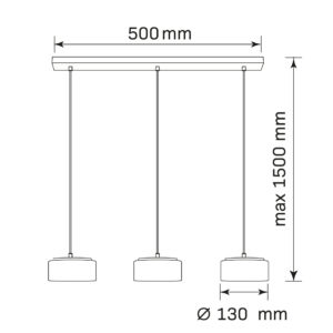 Sanico Goldlux OFELIA 3xGX53 lampa wisząca amber 4000K IP20 - 331298