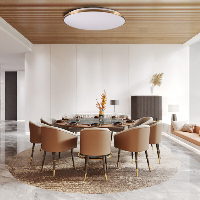 Sanico Goldlux KERN 100 plafon LED z pilotem IR złoty 100W 3000K~4000K~6000K IP20 - 331946