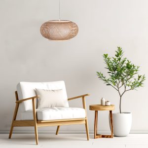 Sanico Goldlux lampa wisząca EMILIA 1xE27 naturalna beżowa w stylu boho IP20 - 331168