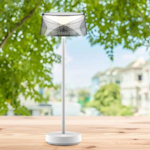 Lampka dekoracyjna stołowa LED CASABLANCA z akumulatorem USB-C IP44 2700K 329882 biała Sanico Goldlux