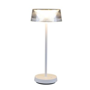 Lampka dekoracyjna stołowa LED CASABLANCA z akumulatorem USB-C IP44 2700K 329882 biała Sanico Goldlux