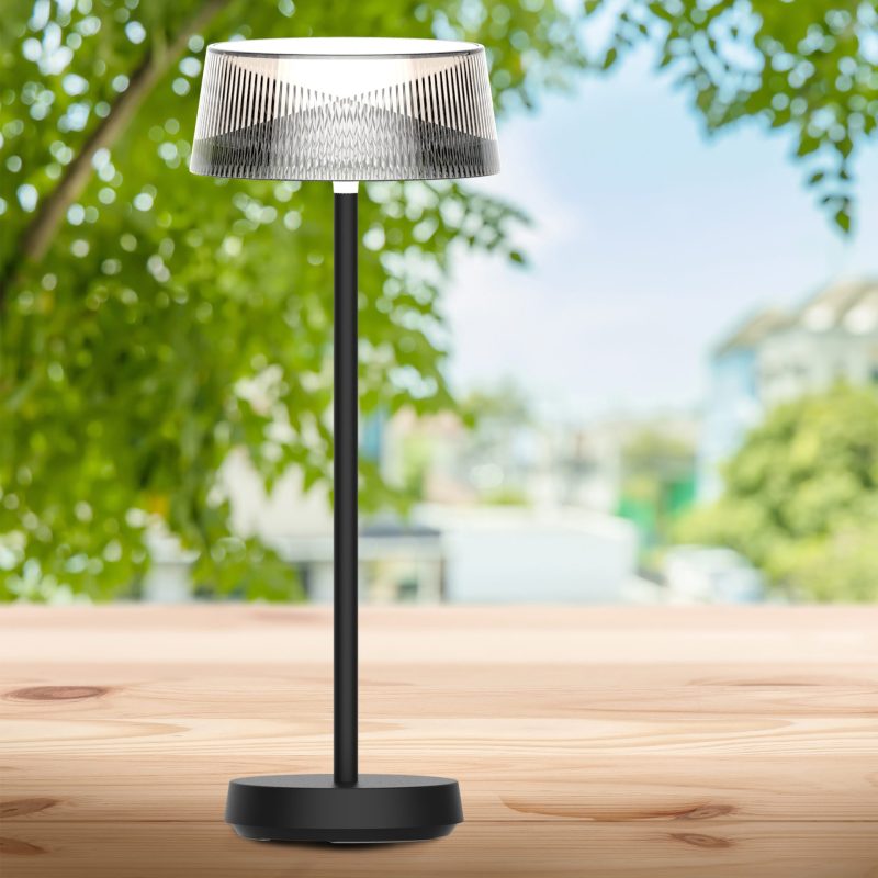 Sanico Goldlux lampka dekoracyjna stołowa LED CASABLANCA z akumulatorem USB-C 2700K czarna IP44 - 329899