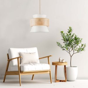 Sanico Goldlux lampa wisząca GRENADA 1xE27 naturalna beżowa w stylu boho IP20 - 330482