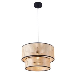 Sanico Goldlux lampa wisząca TAKARA 1xE27 naturalna beżowa w stylu boho IP20 - 330529
