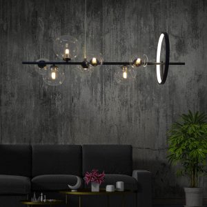 Sanico Goldlux lampa wisząca LED HYBRID 15W 4000K + 7xG9 czarna IP20 - 331113