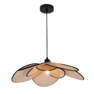 Sanico Goldlux lampa wisząca TOBAGO 1xE27 naturalna beżowa w stylu boho IP20 - 331182