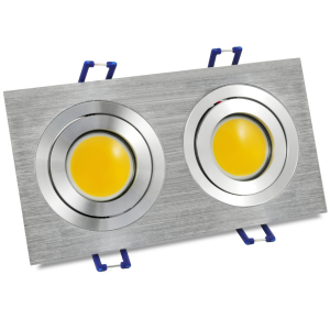 Sanico Goldlux OLAL LED COB x 2 oprawa podtynkowa srebrna szczotkowana 6400K IP20 - 206886