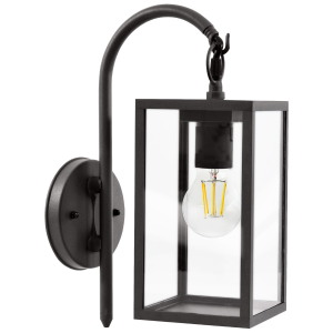 Sanico Goldlux MALMO E27 kinkiet oprawa elewacyjna dół czarna IP44 - 309174