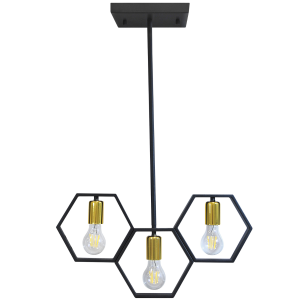 Sanico Goldlux HONEY 3xE27 lampa wisząca czarno-złota IP20 - 312549