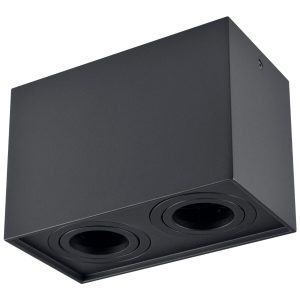 Sanico Goldlux HADAR Q2 2xGU10 oprawa natynkowa prostokątna ruchoma czarna IP20 - 313140
