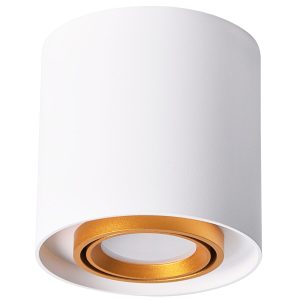 Sanico Goldlux EGER GU10 oprawa natynkowa okrągła ruchoma biała/złota IP20 - 313966