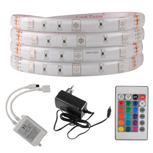 Sanico Goldlux Zestaw taśma LED 12V 18W 150 LED 5m RGB + sterownik + zasilacz IP65 - taśma / IP20 zasilacz, kontroler i pilot - 314444
