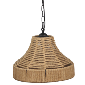 Sanico Goldlux lampa wisząca AUGUSTA ROPE 1xE27 czarno-beżowa IP20 - 314543