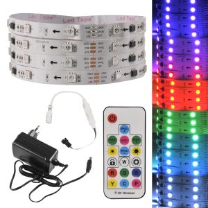 Sanico Goldlux Zestaw taśma LED 12V 12W 60 LED 2m RGB MAGIC 108 funkcji świecenia + zasilacz + kontroler + pilot IP20 - zasilacz / IP20 - taśma - 314949