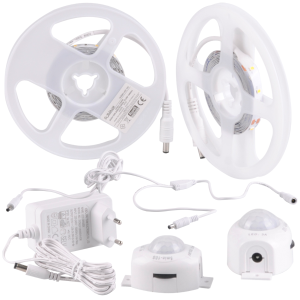 Sanico Goldlux Taśma LED 12V 16,5W 2x2m z czujnikiem ruchu i zmierzchu NEUTRALNA 4000K IP20 - zasilacz / IP20 - taśma - 316400