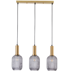 Sanico Goldlux lampa wisząca SUFFOLK 3xE27 smokey IP20 - 318862