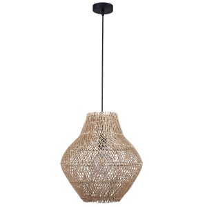 Sanico Goldlux lampa wisząca ONTAKE 1xE27 naturalna beżowa w stylu boho IP20 - 330420